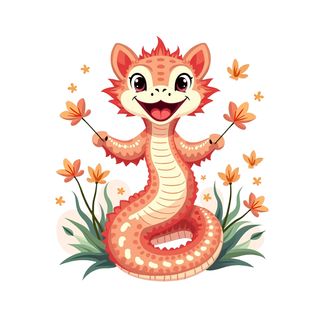 Happy Dragon in Bloom